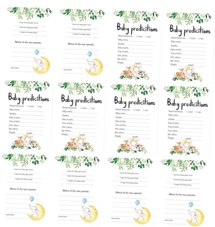 BAZEITFLOW Juego de Revelación de Género para Shower, 20 Tarjetas de Predicción para Bebés, Accesorios para Fiesta de Revelación, Ideales para Decoración y Actividades en Shower