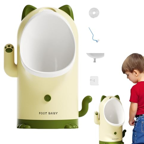 Urinal Potträning - Småbarn | Väggmonterad | 43x31 Cm PP-konstruktion, Komplett Set Med Slang, Rengöringsborste, Vattenplugg, Spårlös - För Pojkar, Badrum