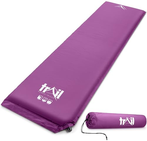 Trail Einzel Isomatte Selbstaufblasend, 5 cm Dicker Memory-Schaum, Isomatte Winter Aufblasbar Ultraleicht, Isoliermatte mit Transporttasche