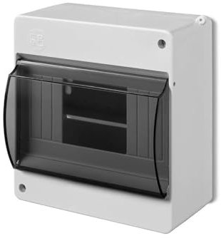 ELEKTRO-PLAST Surface-Mounted Small Distribution Box Fuse Box 1 Row 6 Modules IP30 Light Grey