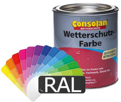 Consolan Profi Wetterschutzfarbe (RAL-Farben) 1l - Holzfarbe Holzschutzfarbe