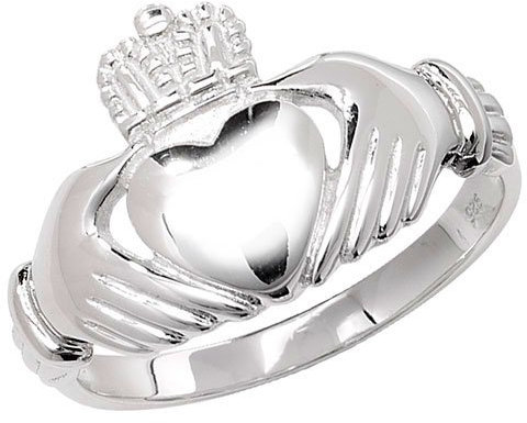 Edler 925 Sterling Silber Damen - Claddagh Ring WJS22185