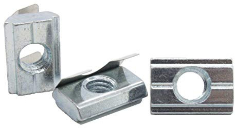 20x M6 Nutenstein 14,0 x5,2 mm für Nut 10, mit Federblech, Stahl