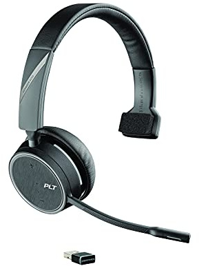 Plantronics Bluetooth Mono Headset 'Voyager 4210 UC' USB-C BT Dongle, SoundGuard Technology, Microphone Boom, Buttons on Headset, Black, One Size