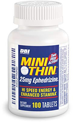 Mini Thin - Two-Way - Energy Tablets Formulated with Caffeine and Ephedrizine - 100 Tablets