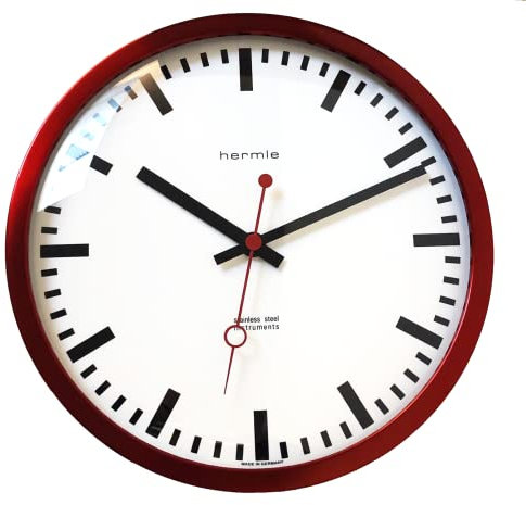 Hermle Reloj de estación 30471-362100, Cuarzo, Color Rojo