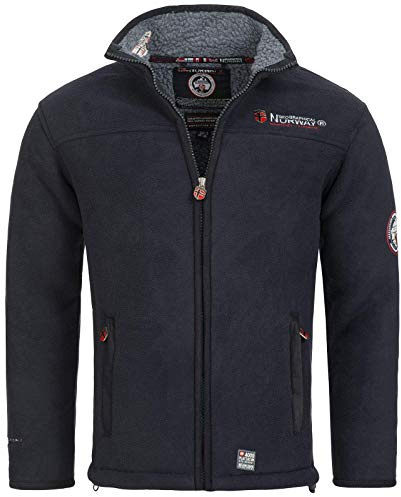 Geographical Norway UREKA Herren Fleece Jacke Fleecejacke warm Teddyfell Futter Gr. S-XXXL (S, Navy)