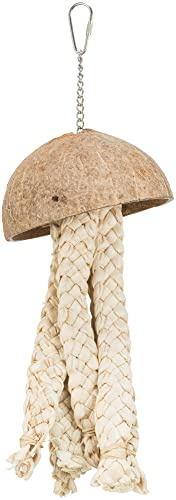 TRIXIE Vogel Käfigzubehör NATURSPIELZEUG, Kokosnuss/BANANENBLÄTTER, 37 cm- 58995