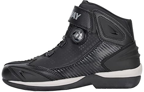 FAST WAY City 1 Motorrad Schuhe Herren & Damen, CE Zertifizierte Motorradschuhe, Motorradstiefel mit Schnürrad, Motorrad Stiefel mit TPU Schleifkante & Schalthebelverstärkung, Größe 38