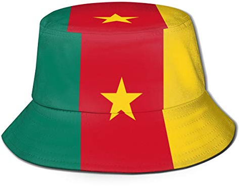 NLWQEKV Chapeau Drapeau camerounais Chapeau Seau Chapeau de pêcheur Casquette d'été