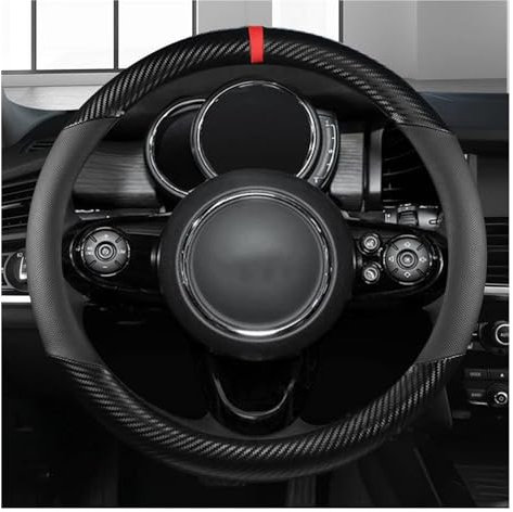 Lenkradabdeckung Für Mini Für Cooper R50 R55 R56 F57 Carbon Faser Leder Auto Lenkrad Abdeckung Auto Innen Zubehör Rutschfester Lenkradbezug (Farbe : Grau)