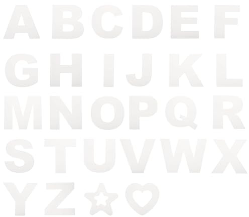 QUARKZMAN 4 Zoll große Buchstaben-Schablonen, Alphabet-Schablonen, Stern-Schablone und Herz-Schablone für Stoff, Wandkunst, Papier und Heimdekoration
