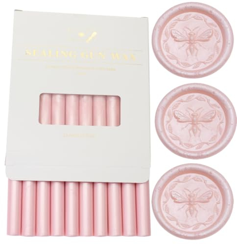 Perlrosa Wachs Seal Sticks - Atobpp 10 Stück Klebepistole Dichtung für Seal Stempel, Buchstaben für 0.43'' Klebepistole (Perlrosa)