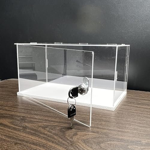 Acryl Vitrine Transparente Vitrine mit Schloss und Schlüssel, Aufbewahrungsbox aus Acryl für Actionfiguren zum Selbstaufbau, Stapelbare Sammlerstücke / Modelle, Staubdichte Vitrine(15cm(6)x15cm(6)x2