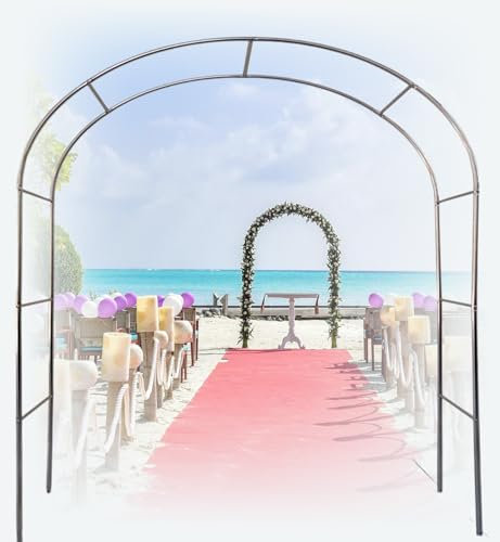 Stainless Steel Metal Garden Arch, Rose Arches for Garden, Wide 150cm 180cm 200cm 220cm 240cm 300cm, Wedding Arch, Garden Outdoor Entrance Arch(19mm,W 1.5M x H 2.4 M)