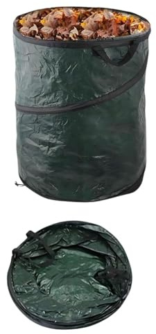 MantraRaj Large 120L Heavy Duty Strong Pop Up Garden Waste Refuse Rubbish Bag with Handles Extra Large Reusable Garden Waste Sack Grass Leaf Soil Compost Bin Bags Sacks