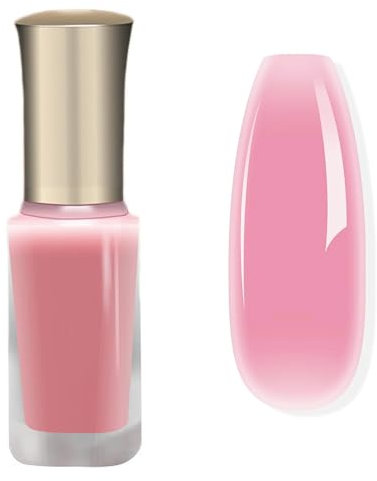 Jelly Nail Polish - Translucent Pink Nail Varnish - Nude Pink Nail Polish Quick Dry - Pale Pink Nail Varnish - Neutral Color Long Lasting Nail polish - French Manicure Nail Varnish,No Need Baking