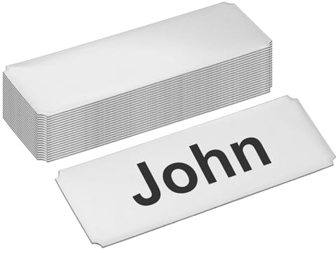 PATIKIL 3x1 Stainless Steel Laser Engraved Mount Metal Name Plate, 20 Pack Self Adhesive Sign Personalized Custom Blank Plate for DIY Laser Printing, Notched Corner Black