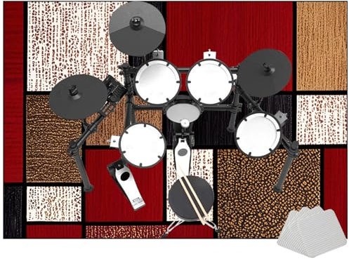 Schallschutzmatte rutschfeste Schlagzeugteppich Schallschutz Akustik Drum Teppich Trommelmatte Elektronisches Jazz Schlagzeug Kit für Bass Drum Snare Drum und andere Instrumente Teppich 200 x 160 cm