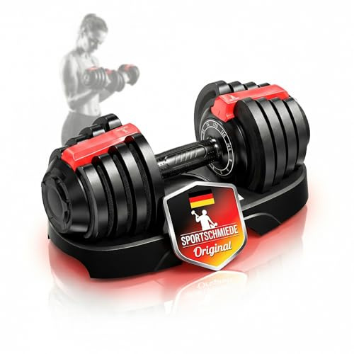 SPORTSCHMIEDE Hanteln Set verstellbar als Kurzhanteln fürs Home Gym | Gewichte 3-24 kg wählbar · Kraftstation · Fitnessgeräte Zuhause · Krafttraining · Workout Frauen & Männer