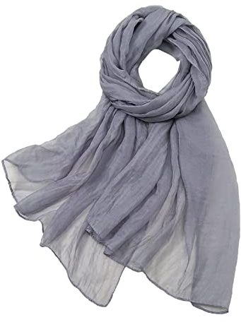 Generisch 2025 Mujeres Verano Casual Colorido Multicolor Color Sólido Gasa Delgada Bufanda de Seda Regular Bufanda Sombrilla Pañuelos Coloridos Para Niños, gris, talla única