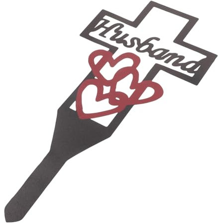 TOYANDONA Grabkreuz Gartenstecker Für Ehemann Metall Grabmarker Zur Erinnerung Und Langlebig Für Friedhofsdekoration Und Gedenken Im Garten Ausdruck Tieferer