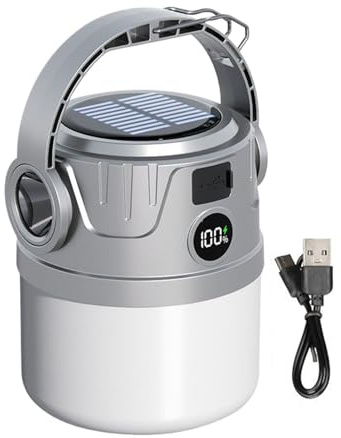 Lanterne Solaire Jopiuieo - Lampe LED Extérieure, Étanche, Rechargeable USB, Multi-Modes, Pour Camping, Randonnée, Secours
