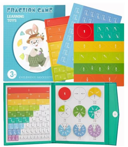 STEM Magnetic Math Master Set, Bruchrechnen Material Magnetisch, Magnetisches Buch Bruchteil Puzzle für Kinder, Arithmetisches Lernspielzeug, Motorikspielzeug für Mathematik Lernmittel