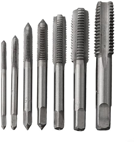 Zilimontt 7Pics - Set di punte per trapano filettate filettate HSS metriche dritte filettate per /M5/M6/M8/M10, per macchine e riparazioni auto