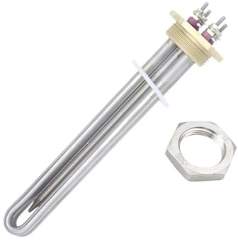 Flange Water Zeater Element 36V DC Heating 1200W with 1 1/4 BSP DN32 Copper Solar Heater with 8mm Thermostat Tube(Heater With Nut)