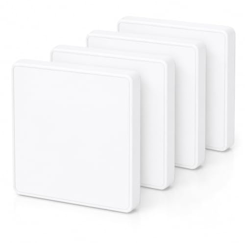 4 Unidades Placa Ciega para Enchufes e Interruptores, Cubierta Empotrada de Plástico 8,6 x 8,6 cm, Tapón Ciego para Tomas de Corriente sin Tornillos (Blanco)