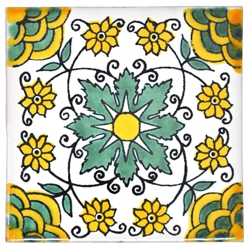 Tumia LAC Mattonelle Messicane Talavera Fatte a Mano da 10.5 cm.