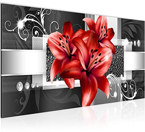 Runa Art Quadri Moderni Fiori Gigli 1 Pezzo L'immagine Tela Non Tessuta Soggiorno Corridoio Astratto Rosso 008612c