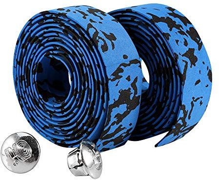 Focket Reflektierendes Griffband Wrap, Rennrad Fahrrad Lenkerband Bike Lenkerband mit reflektierenden Lenker(Blau + Schwarz)