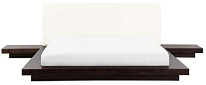 Supply24 since 2004 Designer Bett Japan Stil Japanisches Holzbett Optik flaches massives Futonbett mit Lattenrost/Lattenrahmen günstig (Nougat, 160x200)