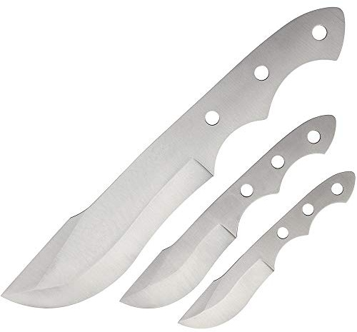Rough Ryder Knifemaking Blade Set mit 3 Messerklingen aus gebürstetem Edelstahl