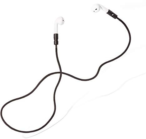 KNOK Premium Halteband für Apple AirPods 1-3 / Pro 1-2, magnetisch, Schwarz | Magnetisches Verschlussband gegen Verlieren, passend für AirPods 1-3 und Pro 1-2
