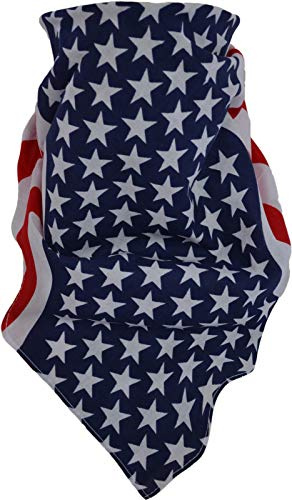 3 × Rocker & Biker Bandana Cap Kopftuch Halstuch in vielen Ausführungen Farbe Stars-and-Stripes