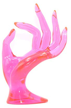 Shiwaki Ständer für Schmuckringe Item Kunststoffregal OK Handmodell Display Requisiten Aufbewahrungsregal (Fuchsia)