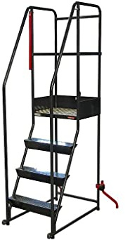 Escabeau Roulant étroit Charge 150 kg 4 marches Ht Plateforme 1010 mm Fimm