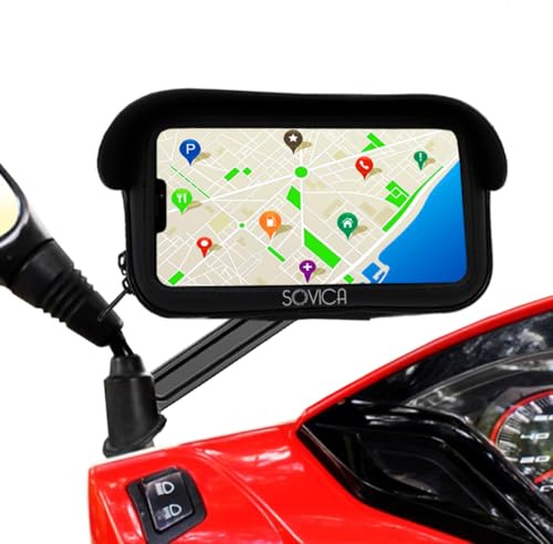 Handyhalterung Motorrad wasserdicht mit ladefunktion Schnellladung Schutzhülle Antireflex Visier Gültig für Smartphones bis 7,5 Unzerbrechlicher Rückspiegelaufsatz Motorrad handyhalterung