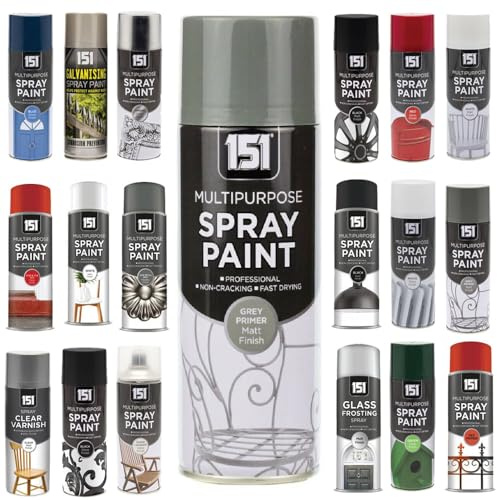 Multi-Purpose Grey Primer Spray Paint 400ml, Professional Quality Aerosol cans spray for All-Purpose, Interior Exterior & Household for Metal, Wood, Ceramics, Plastic, Walls with Perfect Finish