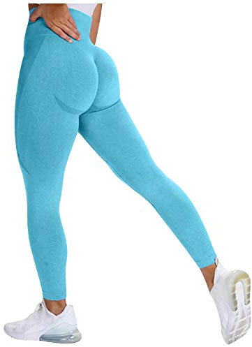 FGUUTYM Damen Leggings High Waist Blickdicht Leggins Scrunch Butt Push up Leggings Elastische Hose für Sport Gym Outdoor Fitnesshose Enge Hosen Bauchkontrolle Freizeithose Sweathose