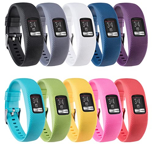 honecumi Kompatibel med Garmin vívofit 4 Herr Dam Ersättningsarmband, Mjukt silikon Vattentätt armband Justerbart Sport Handledsrem Tillbehör Fashionabla och färgglada Armband- S