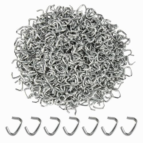 Sukh Galvanized Hog Rings - 650PCS, 3/8 Hog Nose Clips, Heavy Duty, Auto Upholstery, Fencing, Sausage Casing, Furniture, Bagging, Railing Cords, Animal Pet Cages