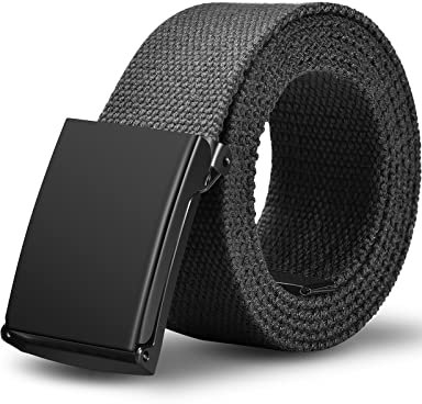 LXMY Ceinture Homme Tissu,Ceinture Toile Homme,Ceintures de Travail Réglable Sans Trou Pour Hommes,Ceinturede Voyage Glof en Jean Pour Costume Hommes,Convient à Toutes les Situations(Noir)