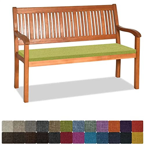 Orumrud Bankauflage Stuhlkissen Bankkissen mit Krawatte Waschbar,160x40x3cm，2 3 4-Sitzer Sitzkissen rutschfeste Auflage für Gartenbank,Küche,Terrasse Innen und Außenbereich，Grün,Dicker Leinenstoff