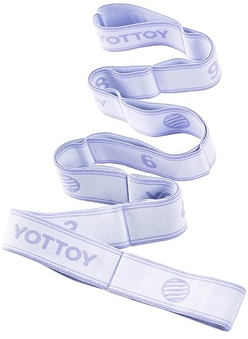 YOTTOY Yoga Strap and Resistance Bands-Exercise Elastic Bands for Working Out Women with 10 Loops-Perfect for Stretching and Physical Therapy (Blue)