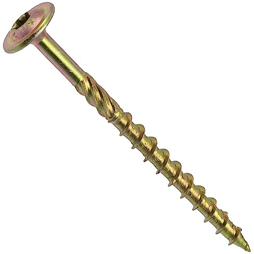 AERZETIX - Lot de 50 Vis à Bois Ø6x80mm à Tête Large Bombée - à Empreinte Étoile T30 - en Acier Zingué - Menuiserie, Contreplaqués, Agglomérés, Mélaminés