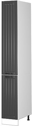 Vicco Apothekerschrank Fame-Line, Anthrazit Landhaus, 30 cm | MDF-Front · Metall-Vollauszüge · Höhenverstellbare Füße · Metallgriffe · ✓ Frei kombinierbar